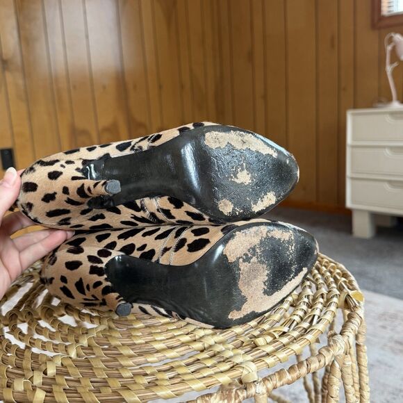 Giuseppe Zanotti x Balmain Leopard Pony Hide Ankle Boots Stiletto Heels Sz 39/9 - Picture 9 of 12